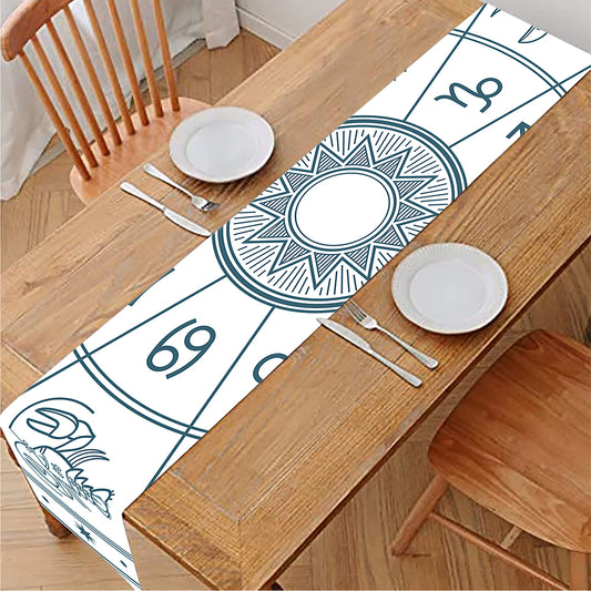 Zodiac Astrology Signs Print Table Runner