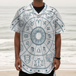 Zodiac Astrology Signs Print Textured Short Sleeve Shirt