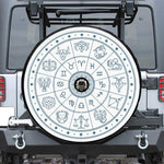 Zodiac Astrology Signs Print Tire Cover With Camera Hole