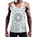 Zodiac Astrology Signs Print Men's Workout Tank Top