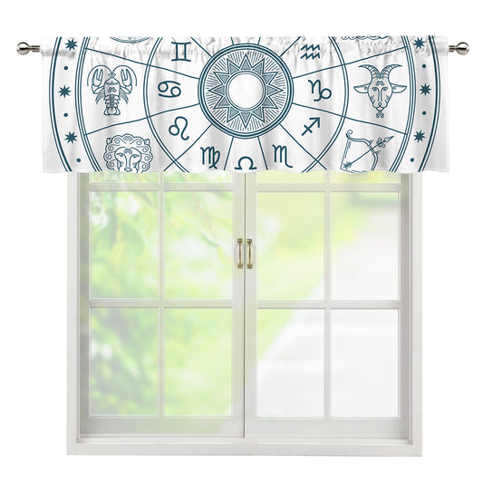 Zodiac Astrology Signs Print Window Valance