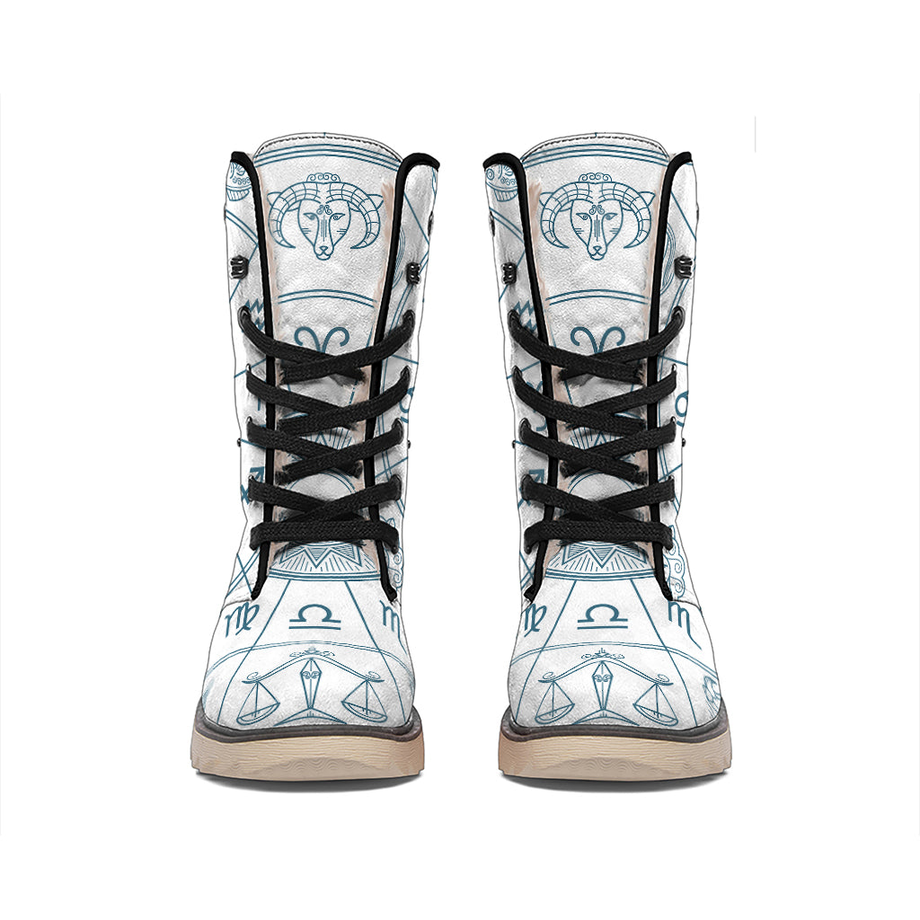 Zodiac Astrology Signs Print Winter Boots