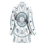 Zodiac Astrology Signs Print Women's Bathrobe