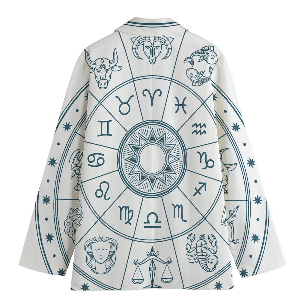 Zodiac Astrology Signs Print Women's Cotton Blazer