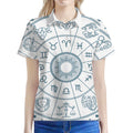 Zodiac Astrology Signs Print Women's Polo Shirt