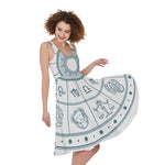 Zodiac Astrology Signs Print Women's Sleeveless Dress