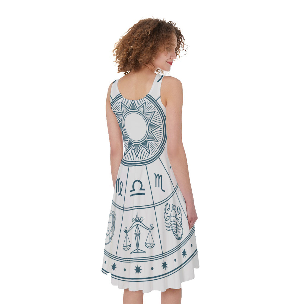 Zodiac Astrology Signs Print Women's Sleeveless Dress