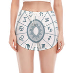 Zodiac Astrology Signs Print Women's Split Running Shorts