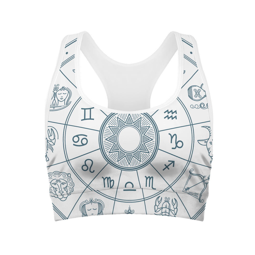 Zodiac Astrology Signs Print Women's Sports Bra