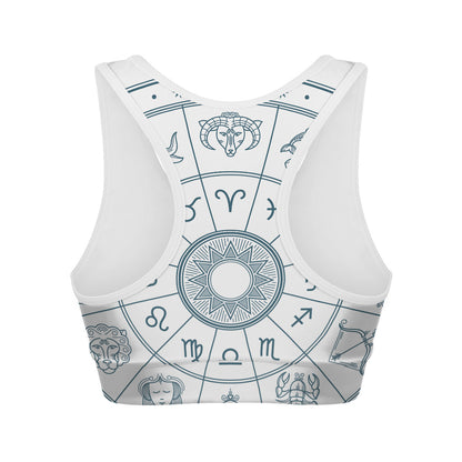 Zodiac Astrology Signs Print Women's Sports Bra