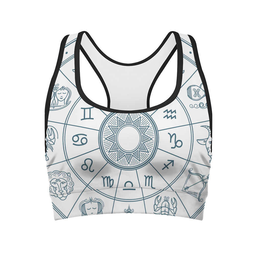 Zodiac Astrology Signs Print Women's Sports Bra