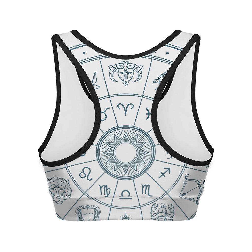 Zodiac Astrology Signs Print Women's Sports Bra