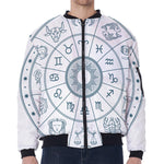 Zodiac Astrology Signs Print Zip Sleeve Bomber Jacket