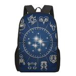 Zodiac Astrology Symbols Print 17 Inch Backpack