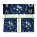 Zodiac Astrology Symbols Print 3 Piece Kitchen Curtains