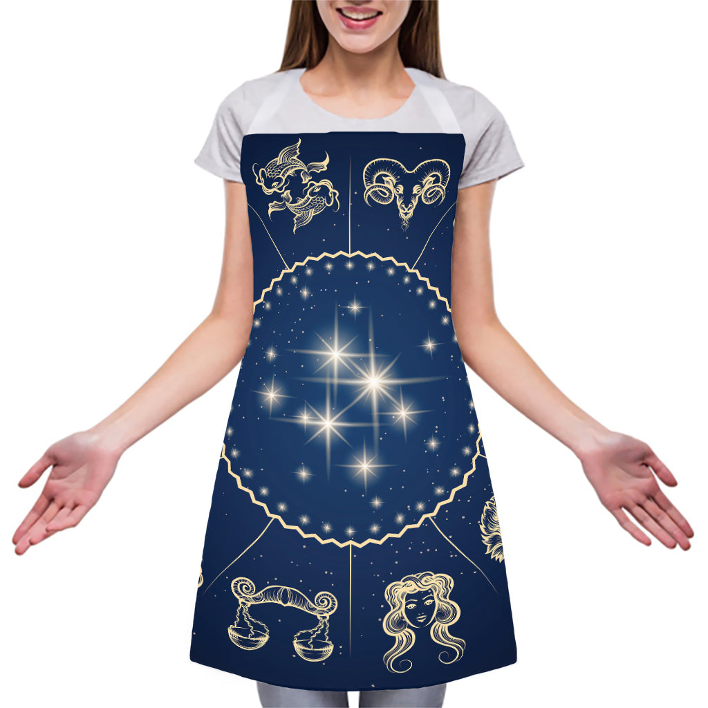 Zodiac Astrology Symbols Print Adjustable Apron