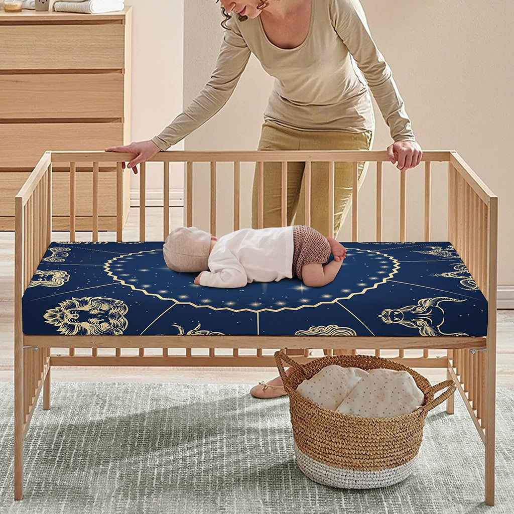 Zodiac Astrology Symbols Print Baby Crib Sheet