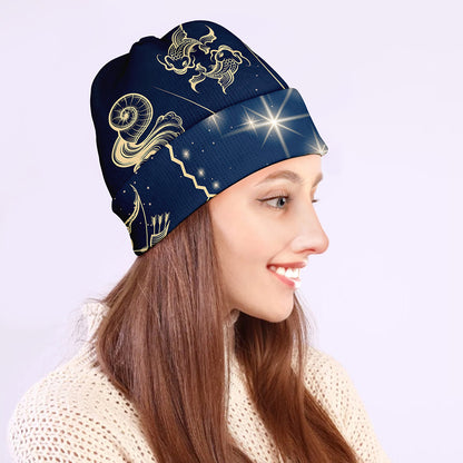 Zodiac Astrology Symbols Print Beanie