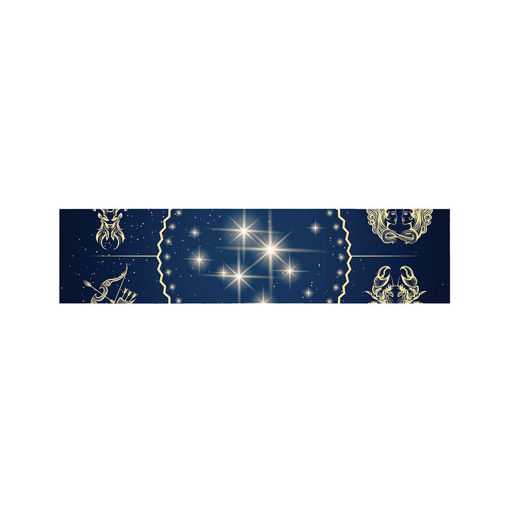 Zodiac Astrology Symbols Print Bed Runner