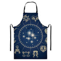 Zodiac Astrology Symbols Print Bib Apron With Pocket