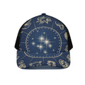 Zodiac Astrology Symbols Print Black Mesh Trucker Hat
