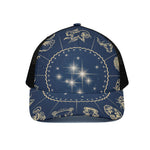 Zodiac Astrology Symbols Print Black Mesh Trucker Cap