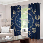 Zodiac Astrology Symbols Print Blackout Grommet Curtains