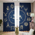 Zodiac Astrology Symbols Print Dimout Pencil Pleat Curtains