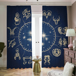 Zodiac Astrology Symbols Print Blackout Pencil Pleat Curtains