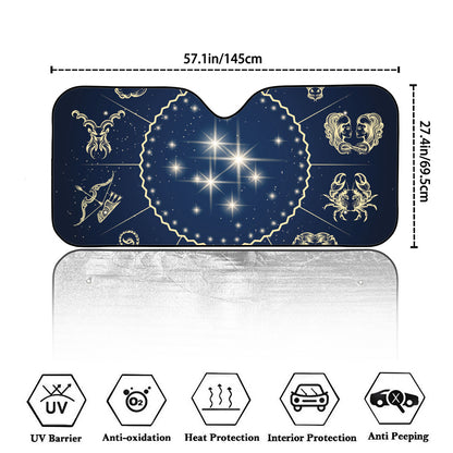 Zodiac Astrology Symbols Print Car Windshield Sun Shade