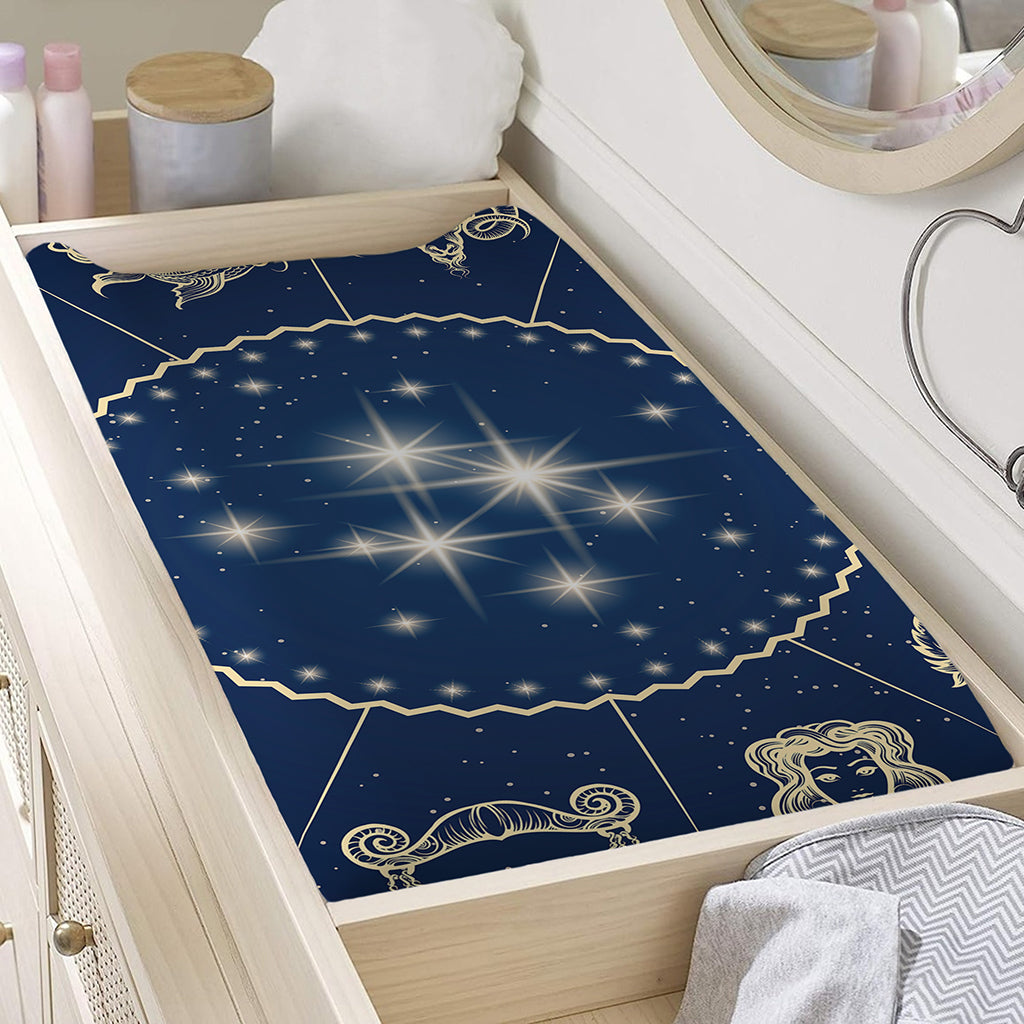 Zodiac Astrology Symbols Print Changing Pad Cover