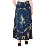 Zodiac Astrology Symbols Print Chiffon Maxi Skirt