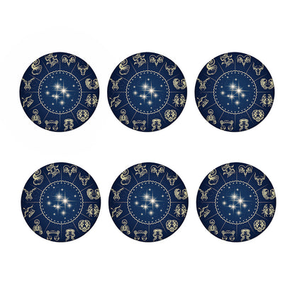 Zodiac Astrology Symbols Print Coaster Set