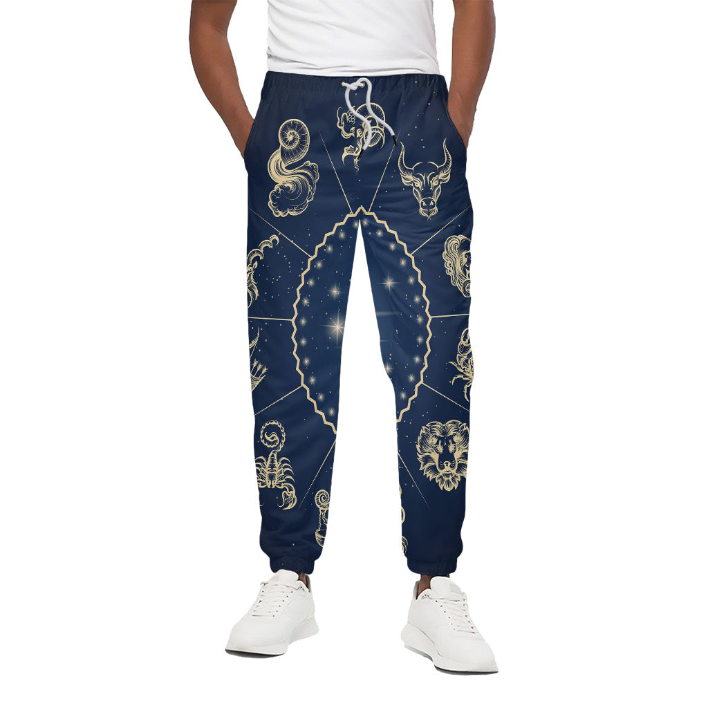 Zodiac Astrology Symbols Print Cotton Pants