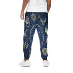 Zodiac Astrology Symbols Print Cotton Pants
