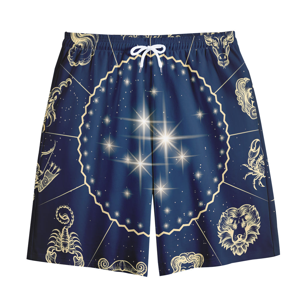 Zodiac Astrology Symbols Print Cotton Shorts