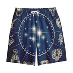 Zodiac Astrology Symbols Print Cotton Shorts