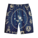 Zodiac Astrology Symbols Print Cotton Shorts