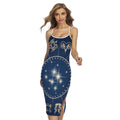 Zodiac Astrology Symbols Print Cross Back Cami Dress