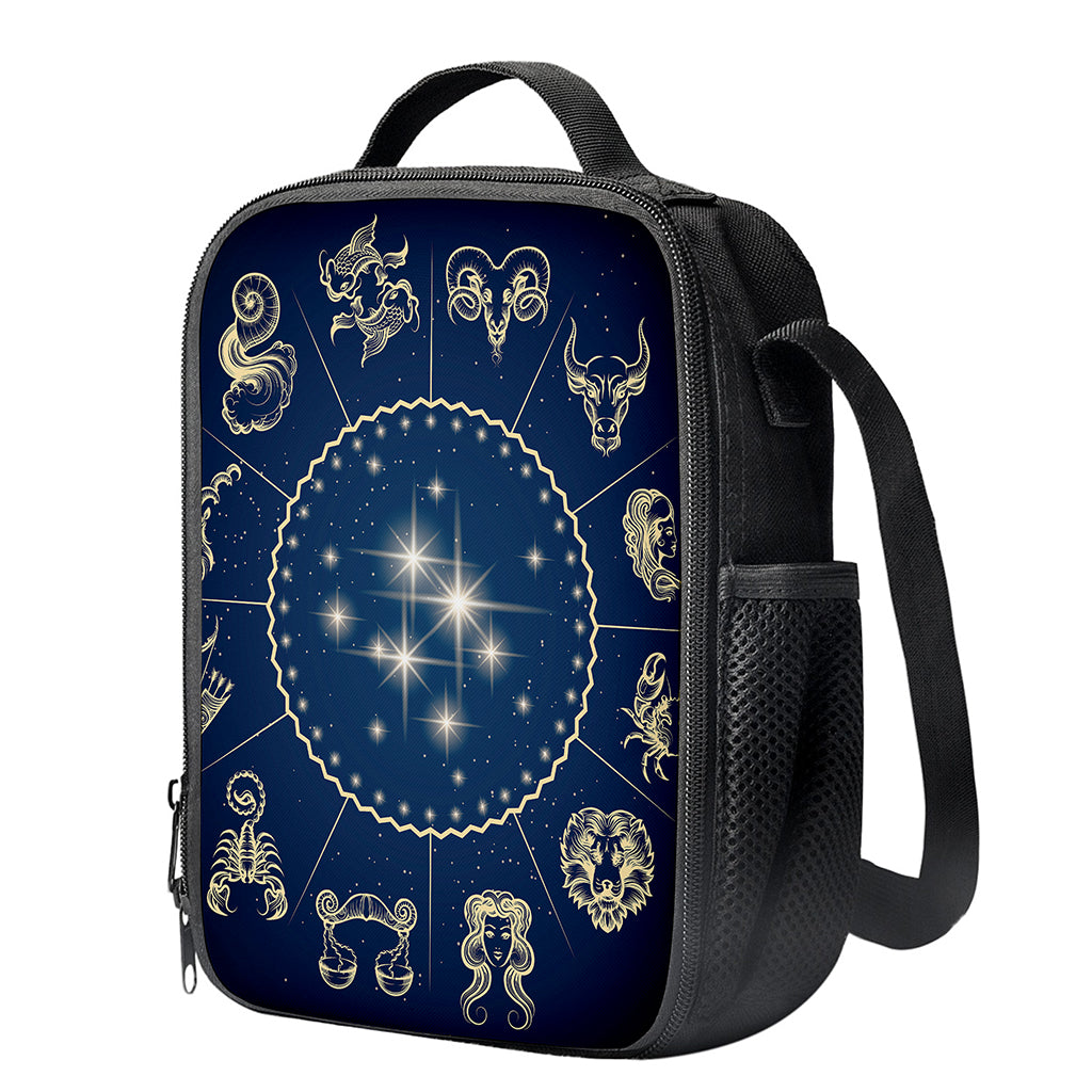 Zodiac Astrology Symbols Print Crossbody Lunch Bag