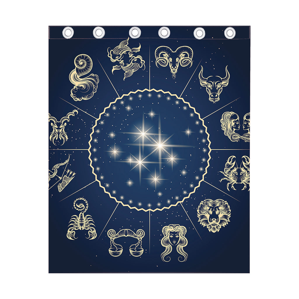 Zodiac Astrology Symbols Print Curtain