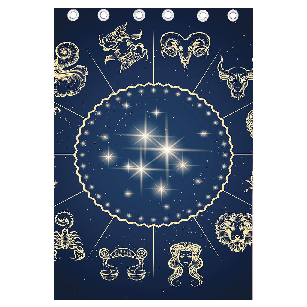 Zodiac Astrology Symbols Print Curtain