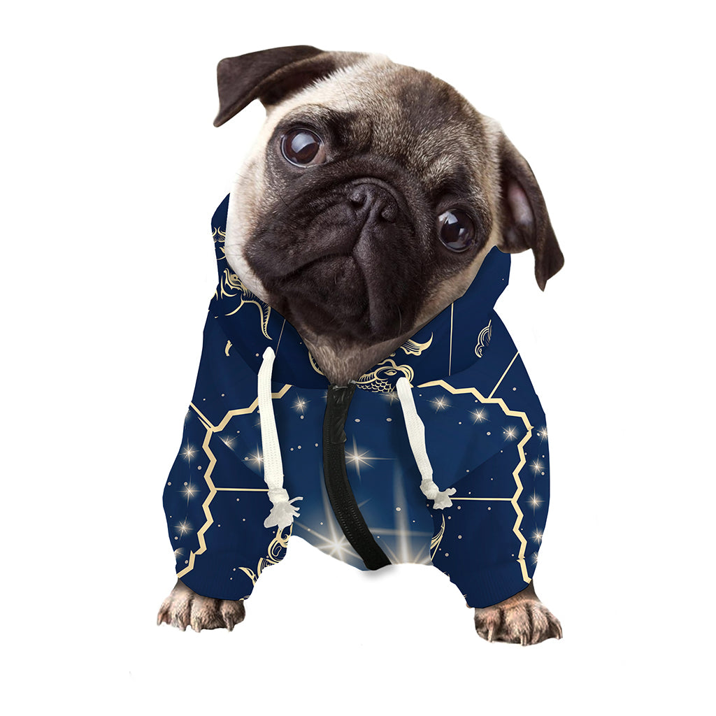 Zodiac Astrology Symbols Print Dog Zip Up Hoodie