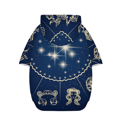 Zodiac Astrology Symbols Print Dog Zip Up Hoodie