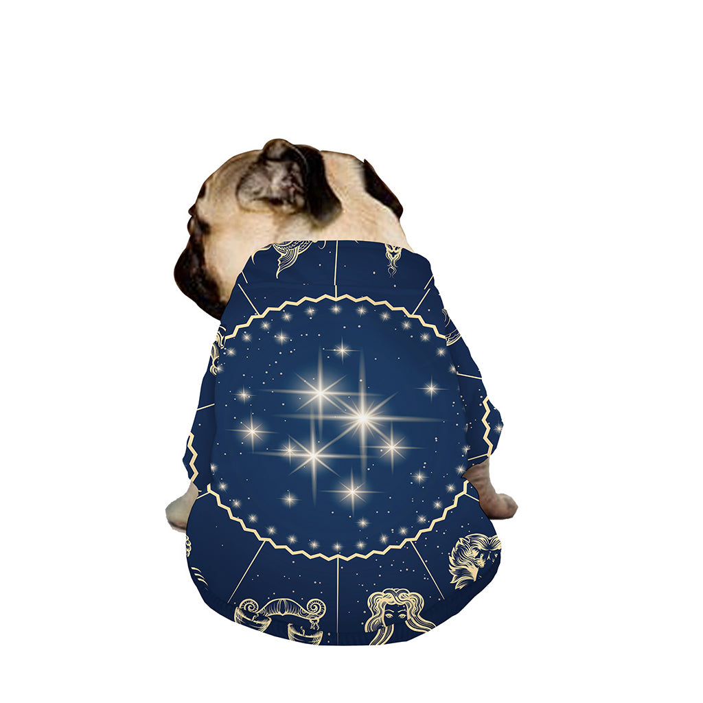 Zodiac Astrology Symbols Print Dog Zip Up Jacket