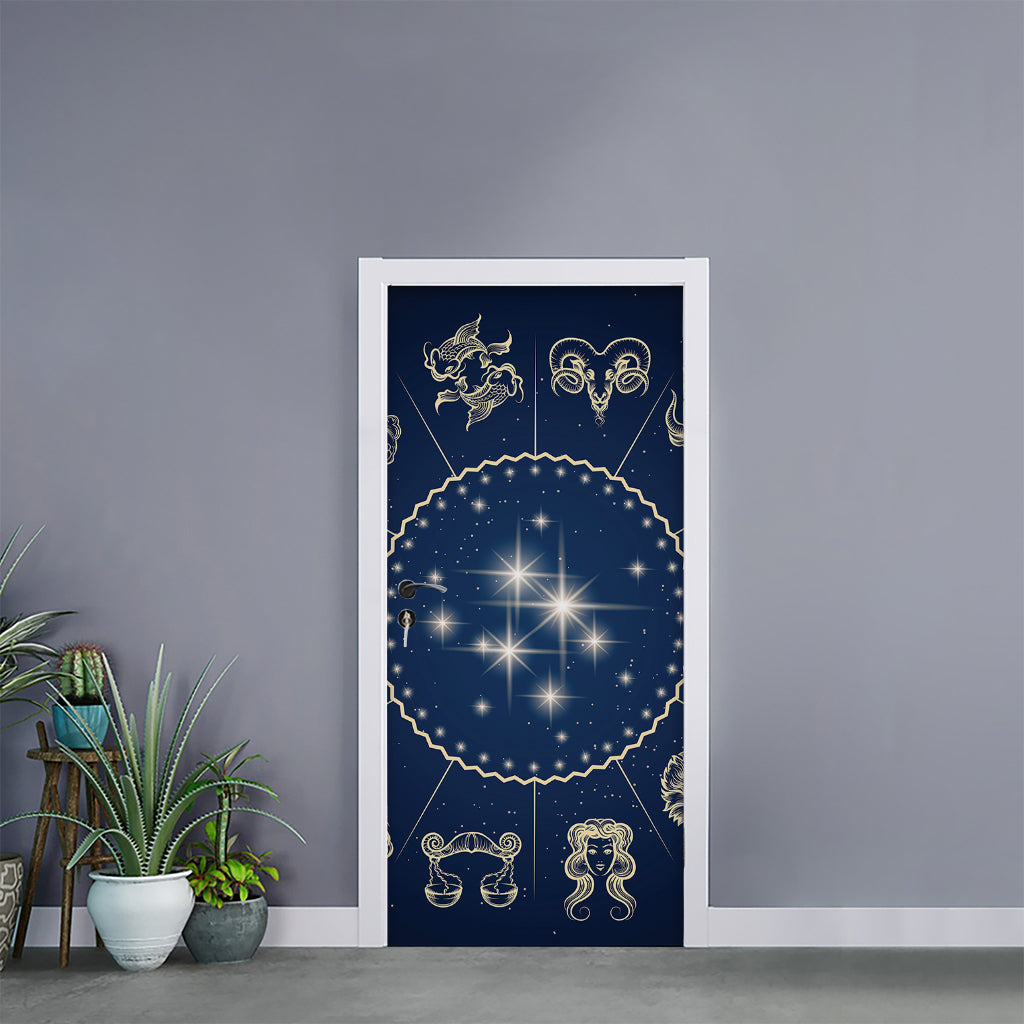 Zodiac Astrology Symbols Print Door Sticker