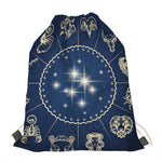 Zodiac Astrology Symbols Print Drawstring Bag