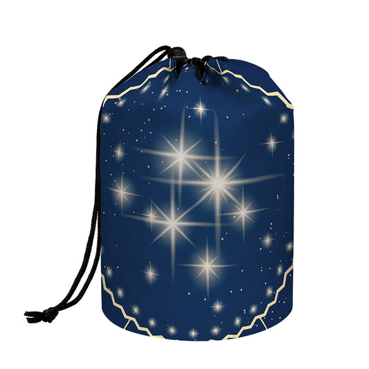 Zodiac Astrology Symbols Print Drawstring Makeup Bag