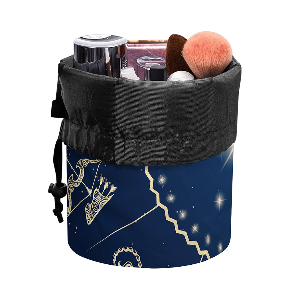 Zodiac Astrology Symbols Print Drawstring Makeup Bag
