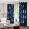 Zodiac Astrology Symbols Print Extra Wide Grommet Curtains